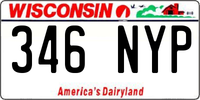 WI license plate 346NYP