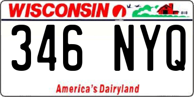 WI license plate 346NYQ