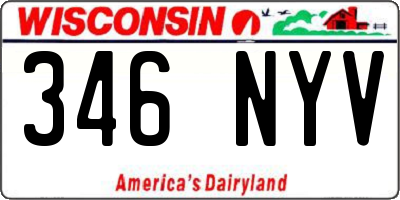 WI license plate 346NYV