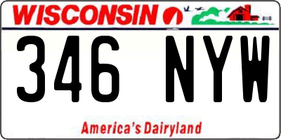 WI license plate 346NYW