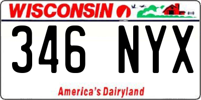 WI license plate 346NYX