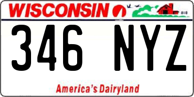 WI license plate 346NYZ