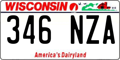 WI license plate 346NZA