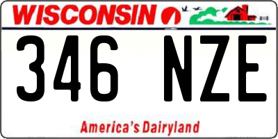 WI license plate 346NZE