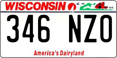 WI license plate 346NZO