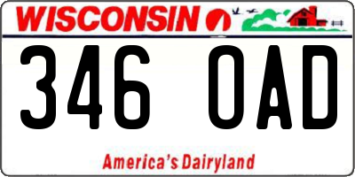 WI license plate 346OAD