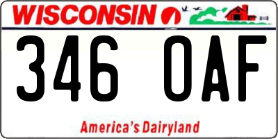 WI license plate 346OAF