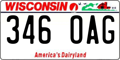 WI license plate 346OAG