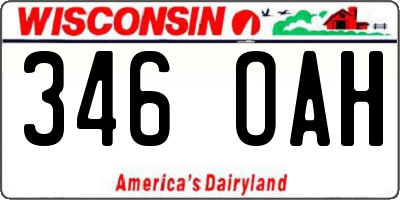WI license plate 346OAH