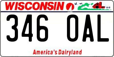 WI license plate 346OAL