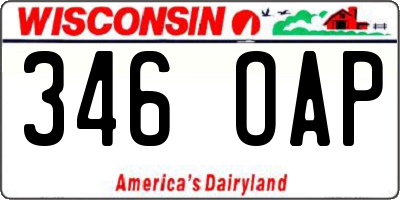 WI license plate 346OAP