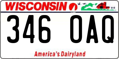 WI license plate 346OAQ