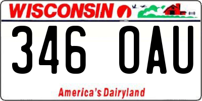 WI license plate 346OAU