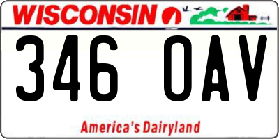 WI license plate 346OAV