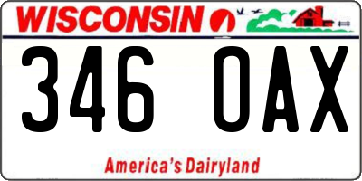 WI license plate 346OAX