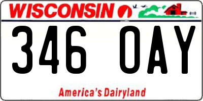 WI license plate 346OAY