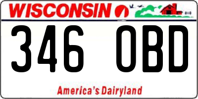 WI license plate 346OBD