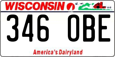 WI license plate 346OBE