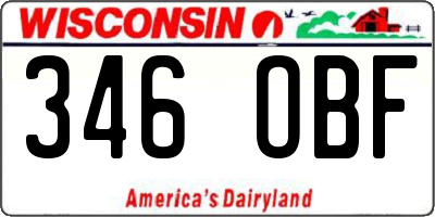 WI license plate 346OBF