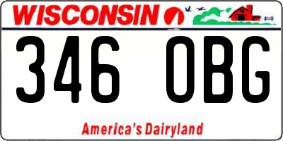 WI license plate 346OBG