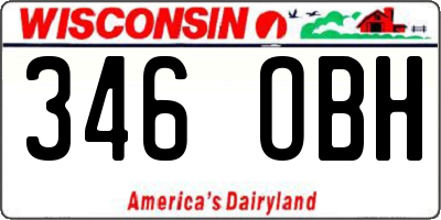 WI license plate 346OBH