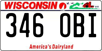 WI license plate 346OBI
