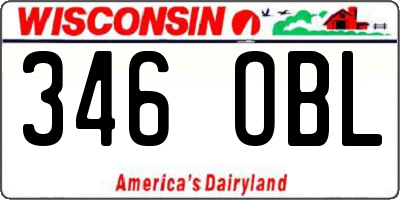 WI license plate 346OBL