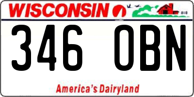 WI license plate 346OBN