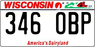 WI license plate 346OBP