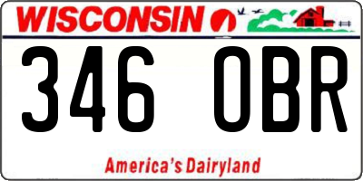 WI license plate 346OBR