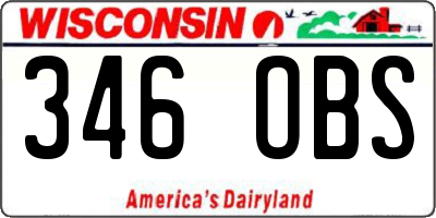 WI license plate 346OBS