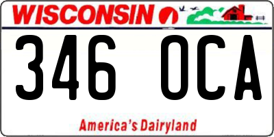 WI license plate 346OCA