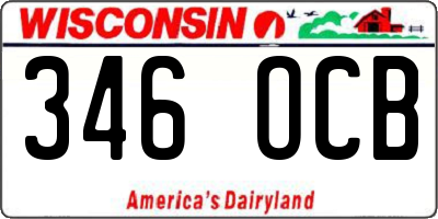 WI license plate 346OCB