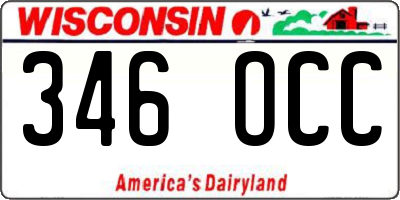 WI license plate 346OCC