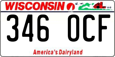 WI license plate 346OCF