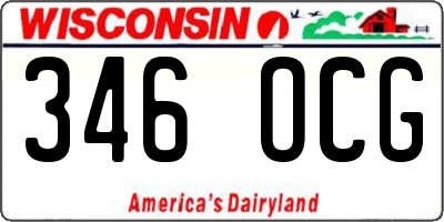 WI license plate 346OCG