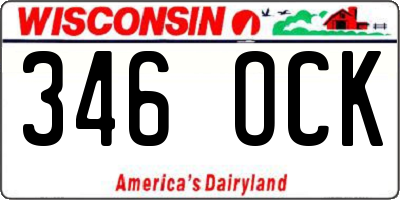 WI license plate 346OCK
