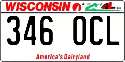 WI license plate 346OCL