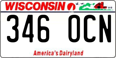 WI license plate 346OCN