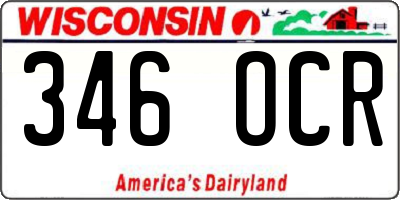 WI license plate 346OCR