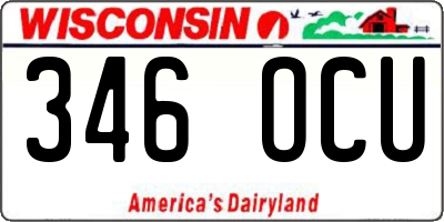 WI license plate 346OCU