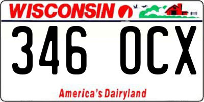 WI license plate 346OCX