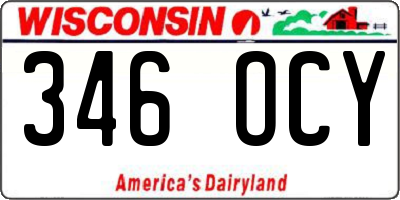 WI license plate 346OCY