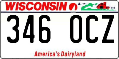 WI license plate 346OCZ