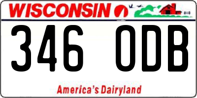 WI license plate 346ODB