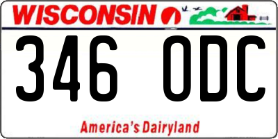 WI license plate 346ODC