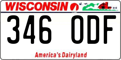 WI license plate 346ODF