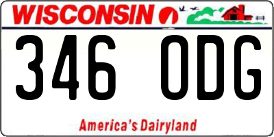 WI license plate 346ODG