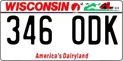WI license plate 346ODK
