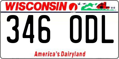 WI license plate 346ODL